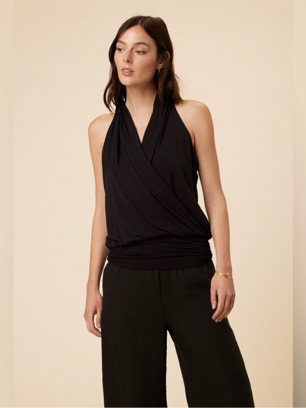 Amour Vert Agnes Dream Knit Black Top